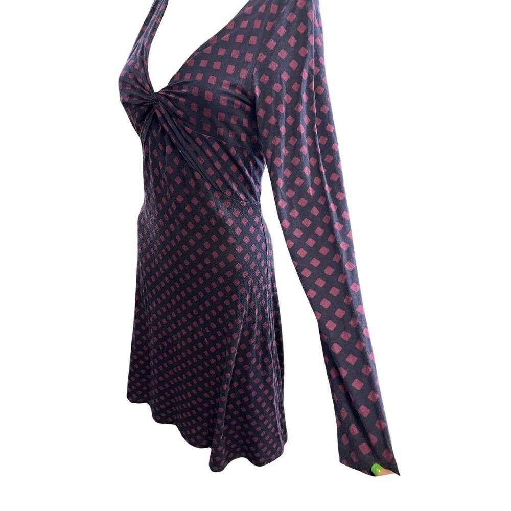 Vintage Betsey Johnson Dress Purple Lattice Babydoll Midi Size M 90s‎ Y2K Preppy - Picture 3 of 11